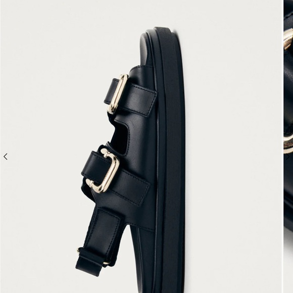 Black Aloha Sandals with Buckle Detail - Picture 3 of 6